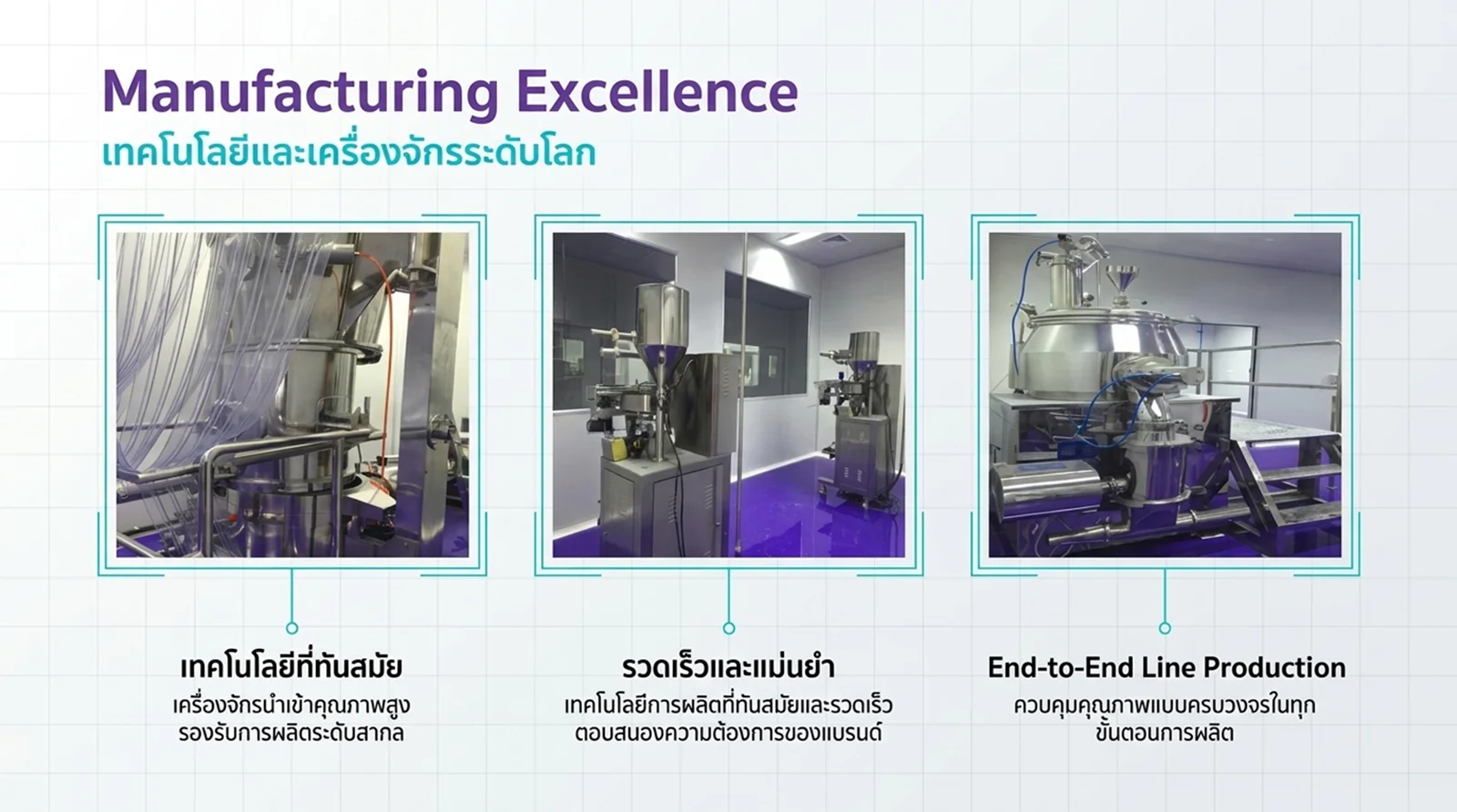 เครื่องจักรของ โรงงานผลิตอาหารเสริม อินโนว่า แล็บโบราโทรี่